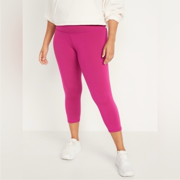 NWT! Pink High-Waisted PowerPress Crop Leggings for Women 🏋️ - Picture 2 of 6
